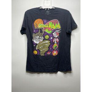 Y2K Space Jam Mens L Black Marvin The Martian Taz Bugs Sylvester Daffy Duck